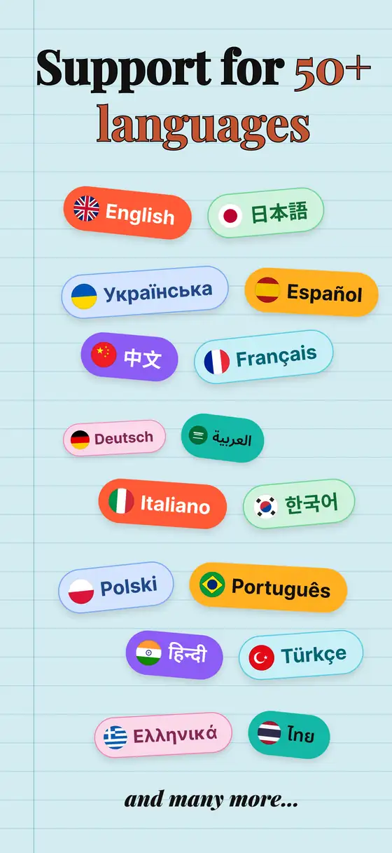 Read and translate in 50+ languages